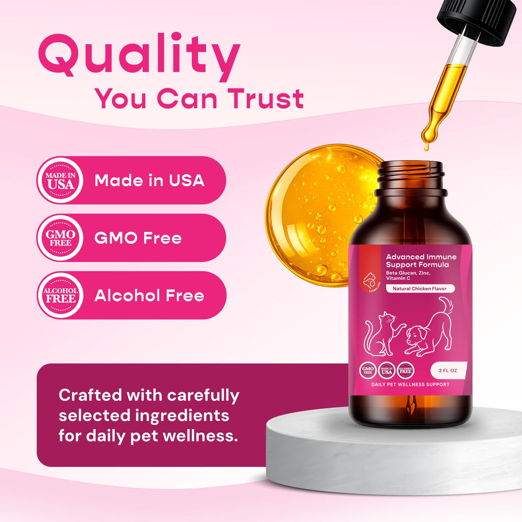 Liquid Pet Supplement with Astragalus, Elderberry, Echinacea & Beta Glucan, 2 fl oz O35374