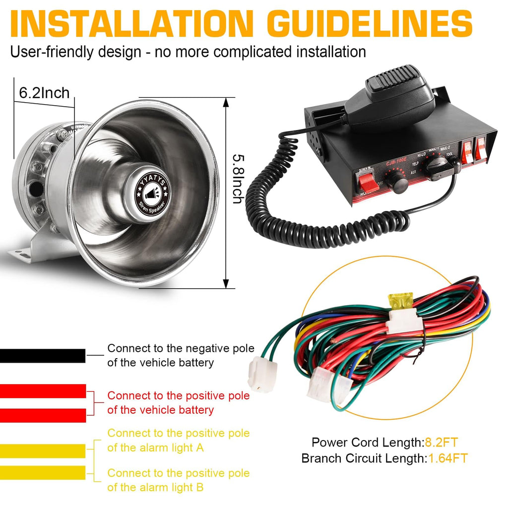 200W IP67 Waterproof Emergency Siren with Mic & Speaker K263