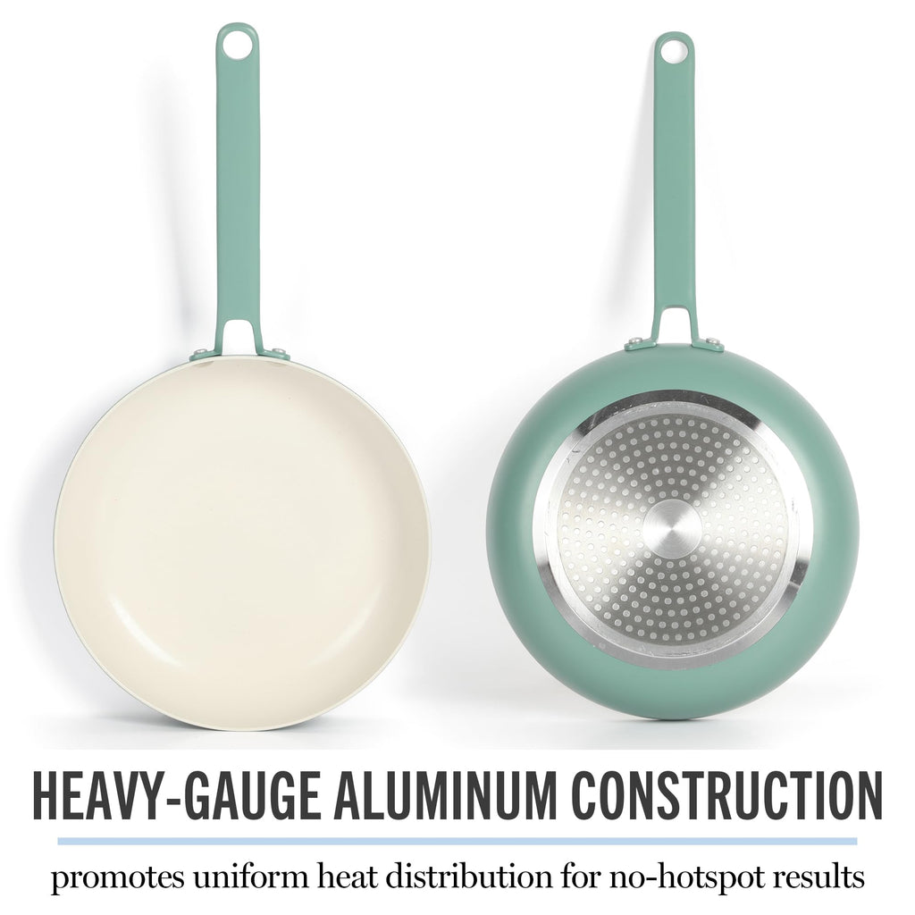 12 Piece Nonstick Ceramic Aluminum Cookware Set Teal L99268
