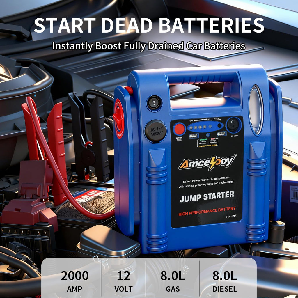 2000 Peak Amp 12V Car Battery Jump Starter C58167