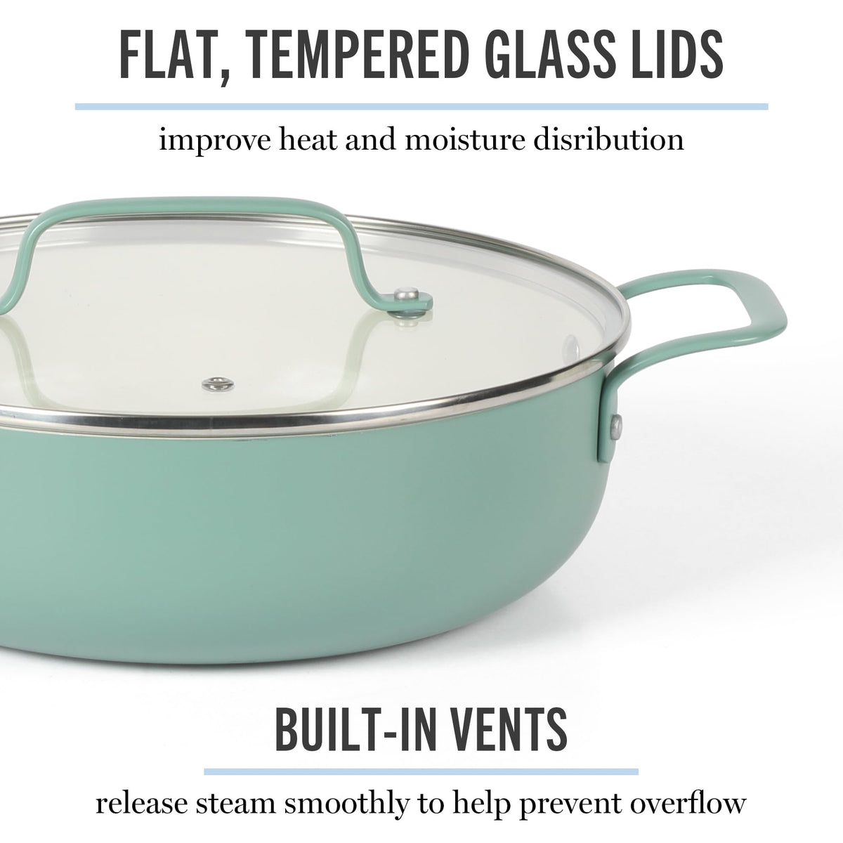 12 Piece Nonstick Ceramic Aluminum Cookware Set Teal L99268