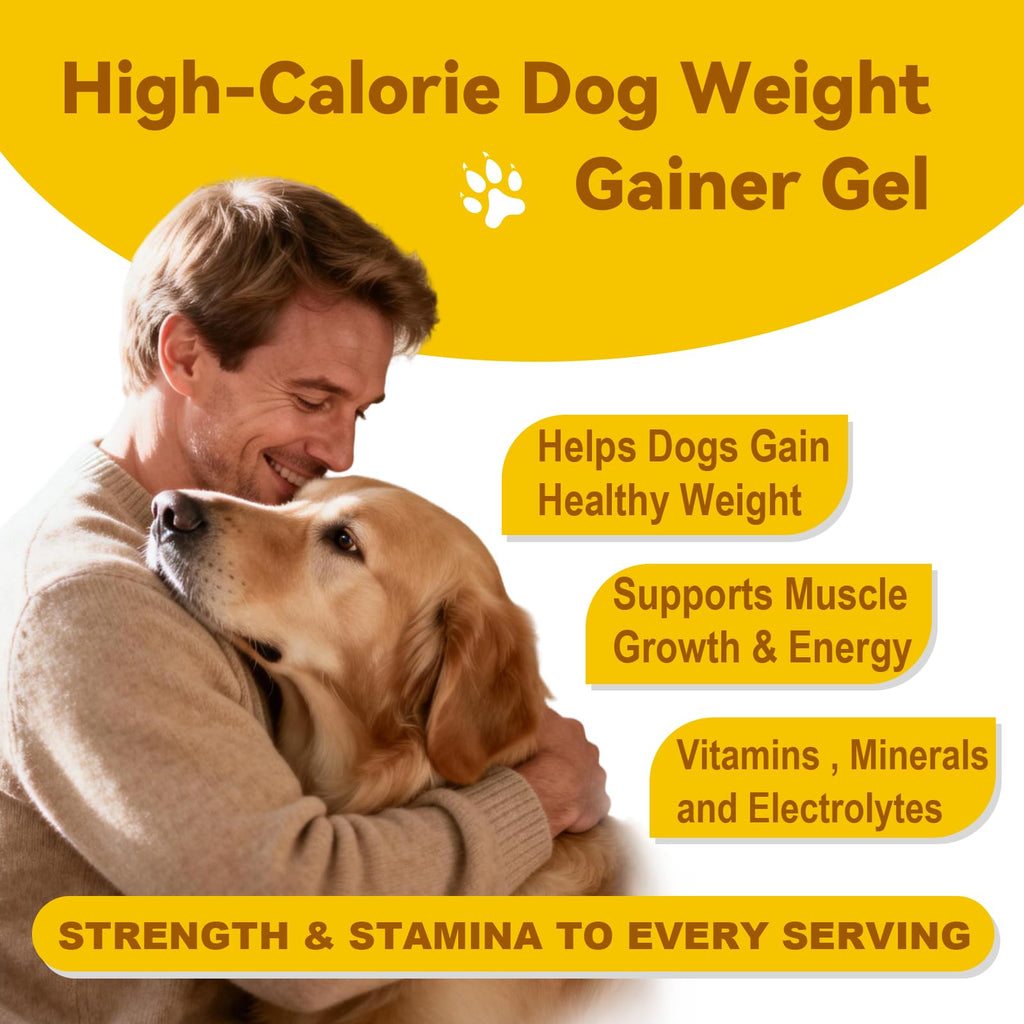 High-Calorie Dog Weight Gainer Gel with Salmon Oil, Probiotics, Vitamins & Electrolytes T4905