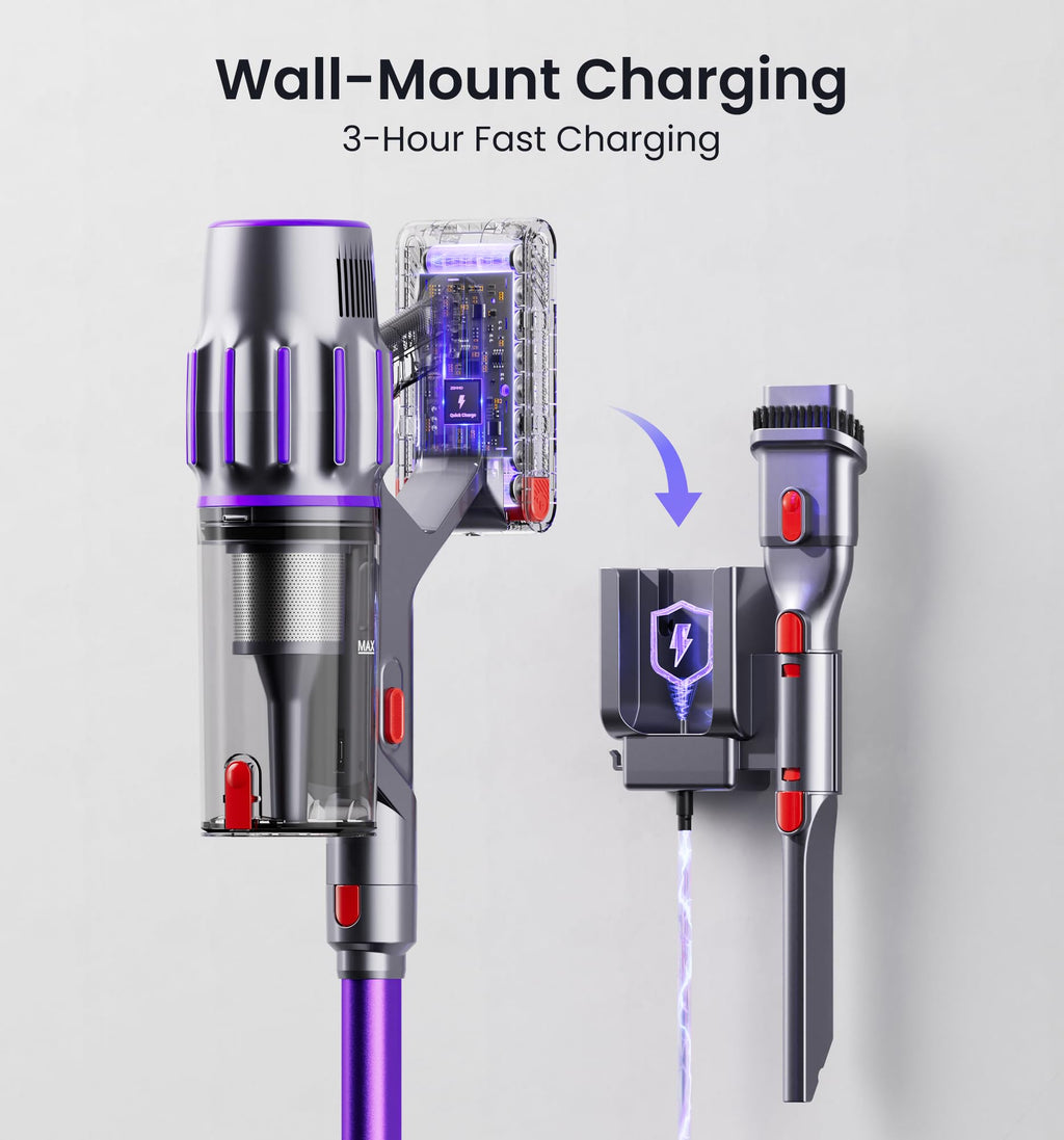 650W 55KPA Cordless Stick Vacuum with Smart Display O4689