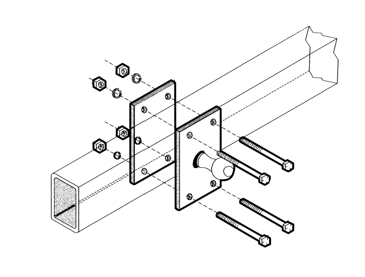 Heavy-Duty Powder-Coated Steel Sway Control Adapter H47851