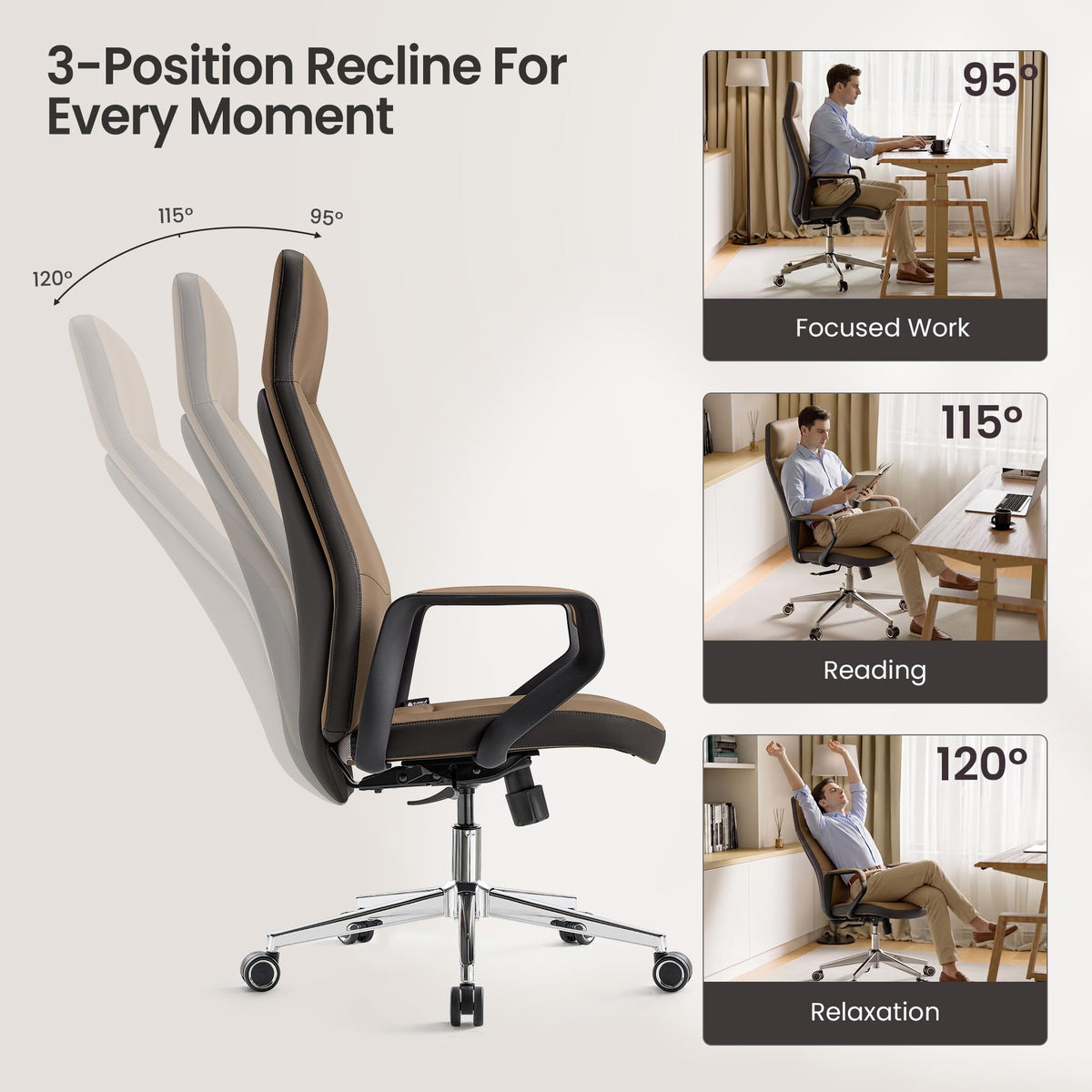 Brown Leather Executive Office Chair K2720