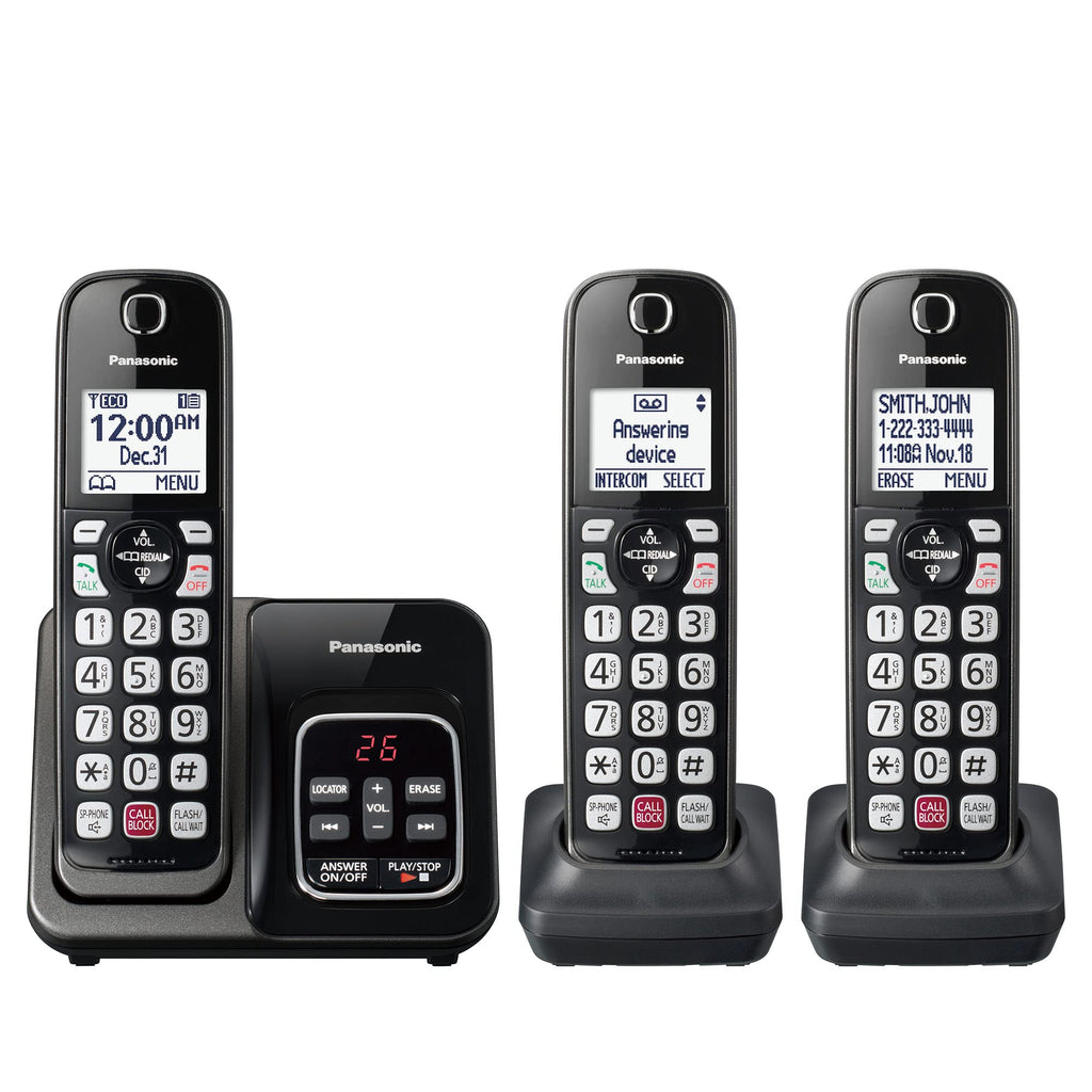 Cordless Phone with Answering Machine, 3 Handset M616880