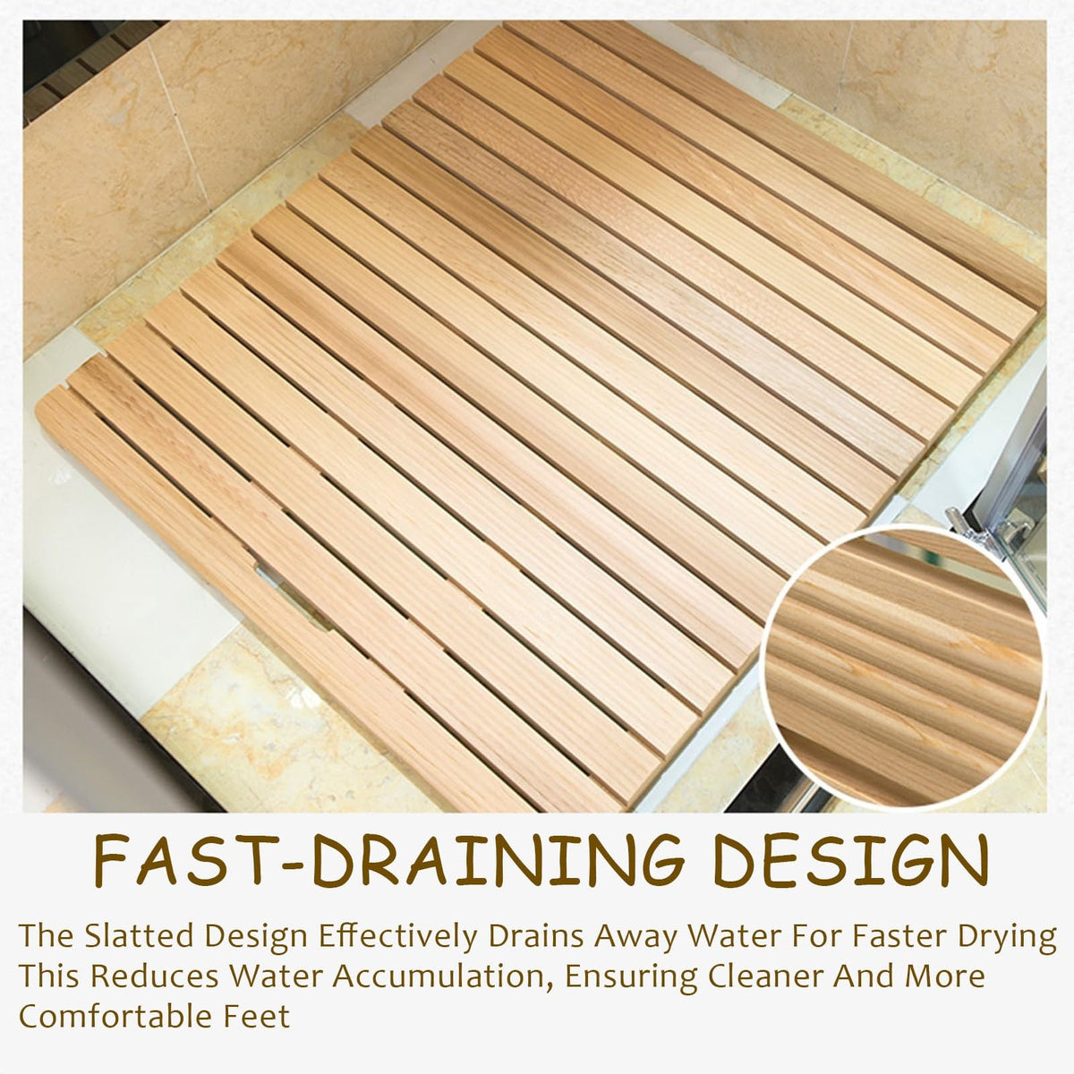Red Cedar Shower Floor Mat 30x50/70/80/90cm C4848