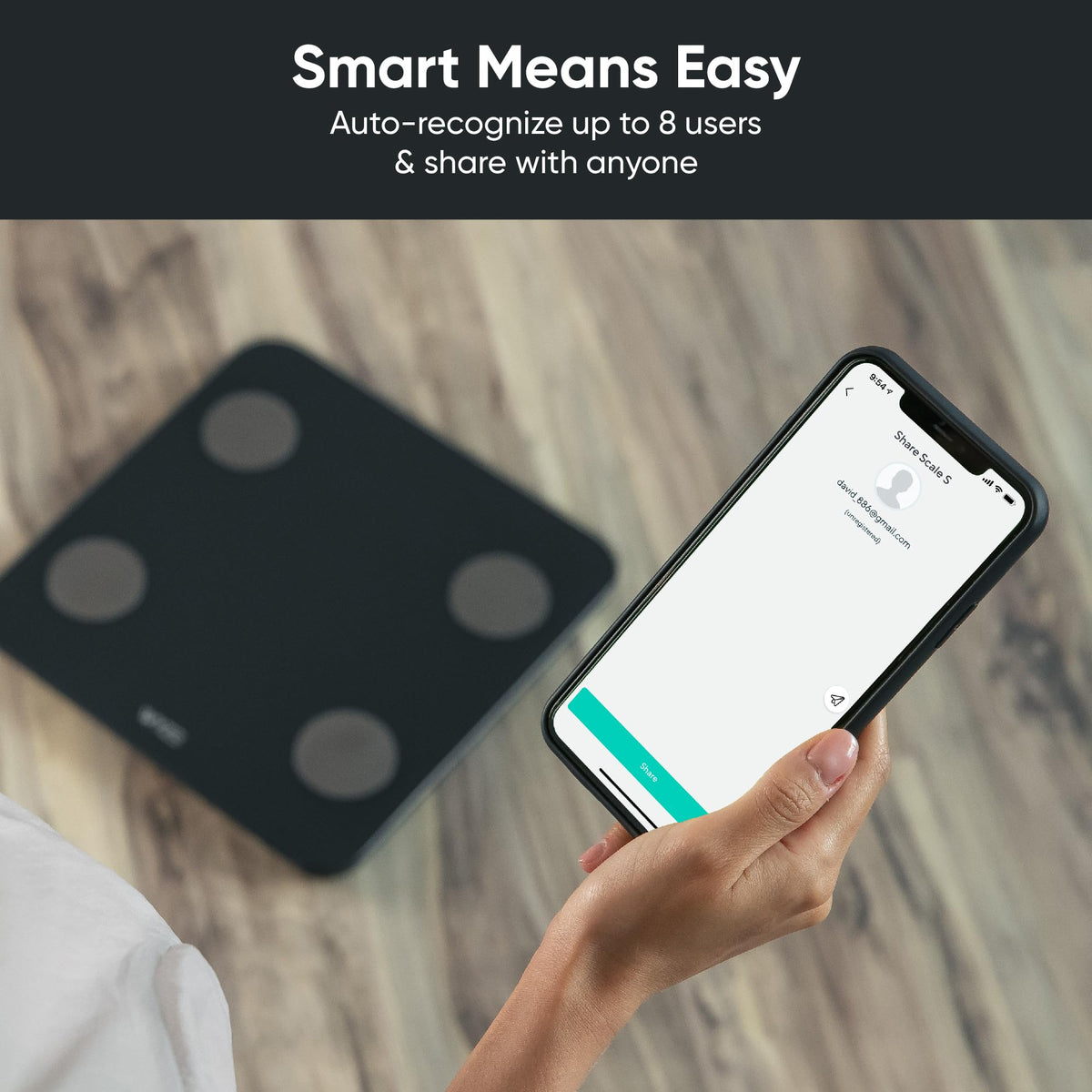 Black Smart Body Weight Scale Q154