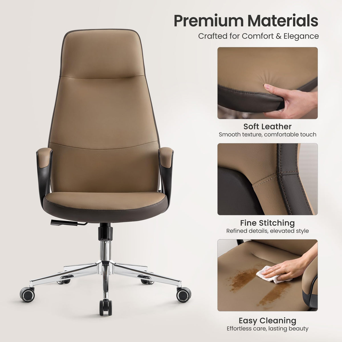 Brown Leather Executive Office Chair K2720