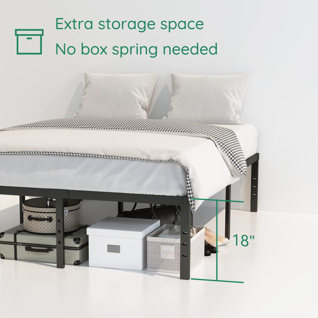 18 Inch High Queen Size Bed Frame with Storage O746