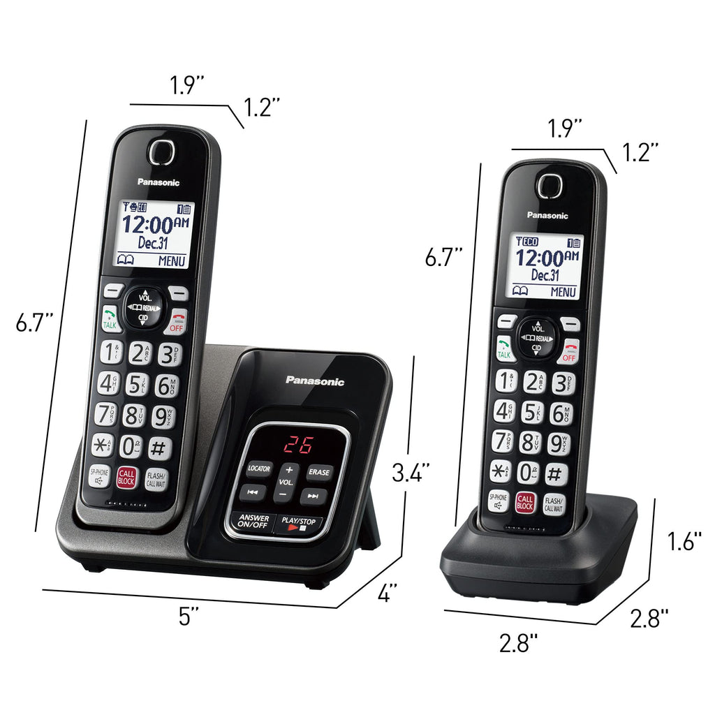 Cordless Phone with Answering Machine, 3 Handset M616880