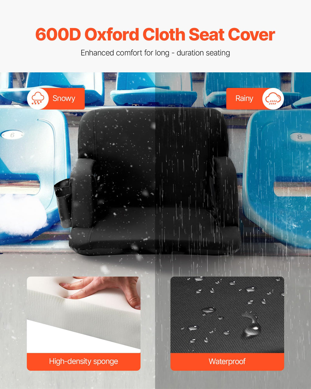 Folding Padded Stadium Seat with Cupholder O17271