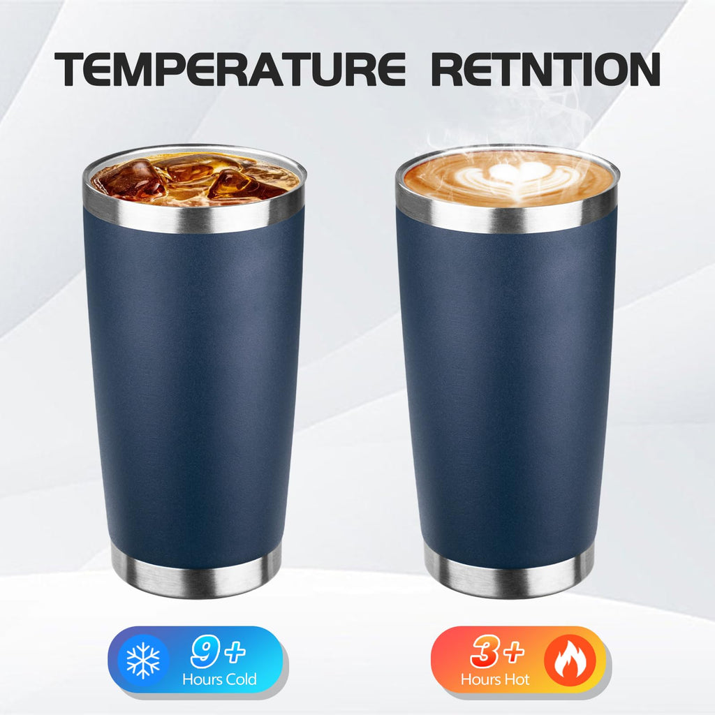 20oz Stainless Steel Travel Coffee Tumbler Navy Blue Y4571