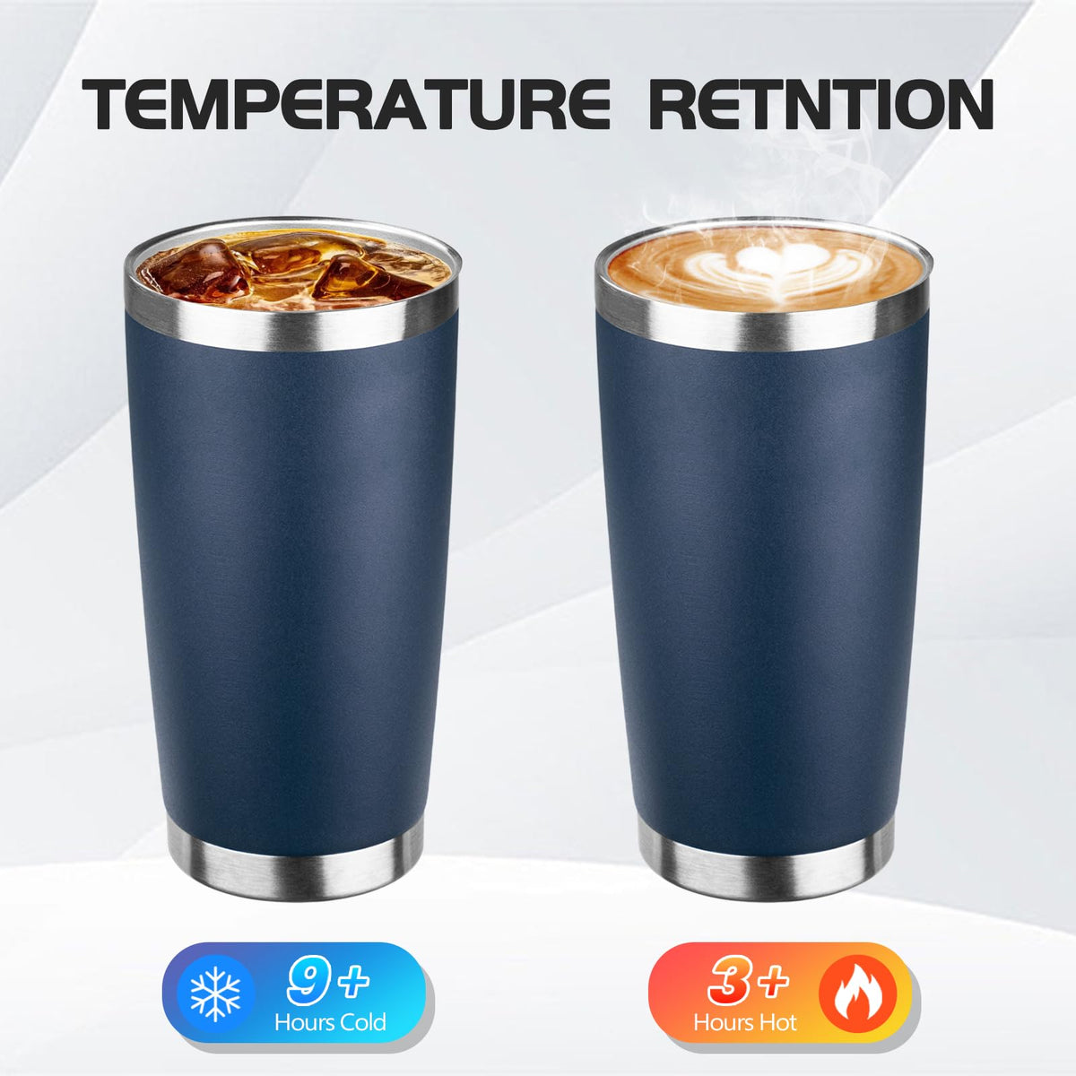 20oz Stainless Steel Travel Coffee Tumbler Navy Blue Y4571