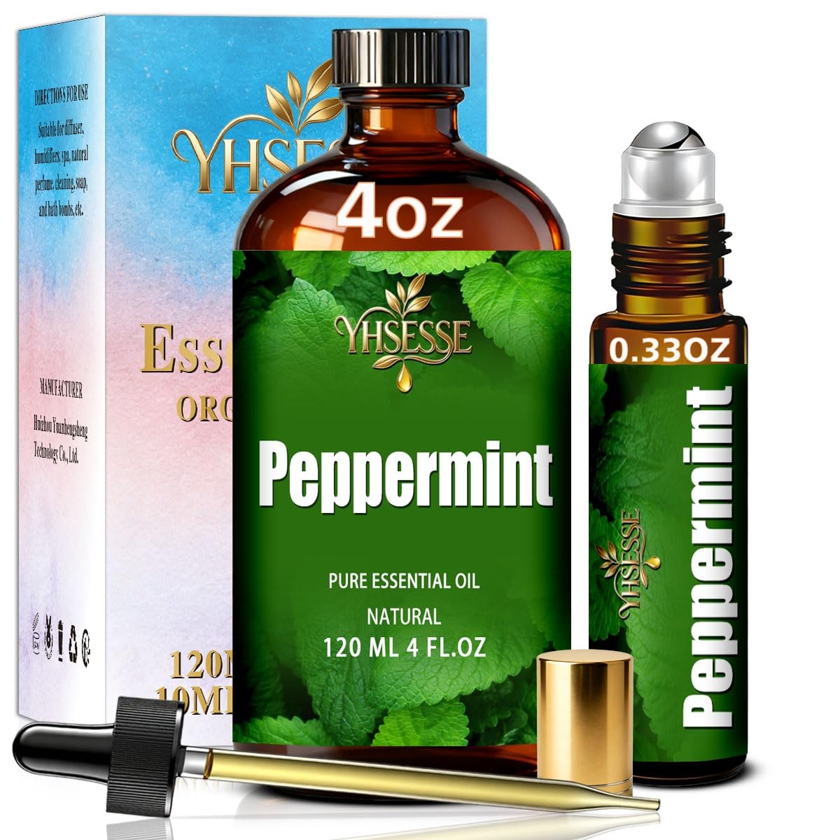 Peppermint and Lavender Essential Oil 4 Fl Oz and 16 Fl Oz U586