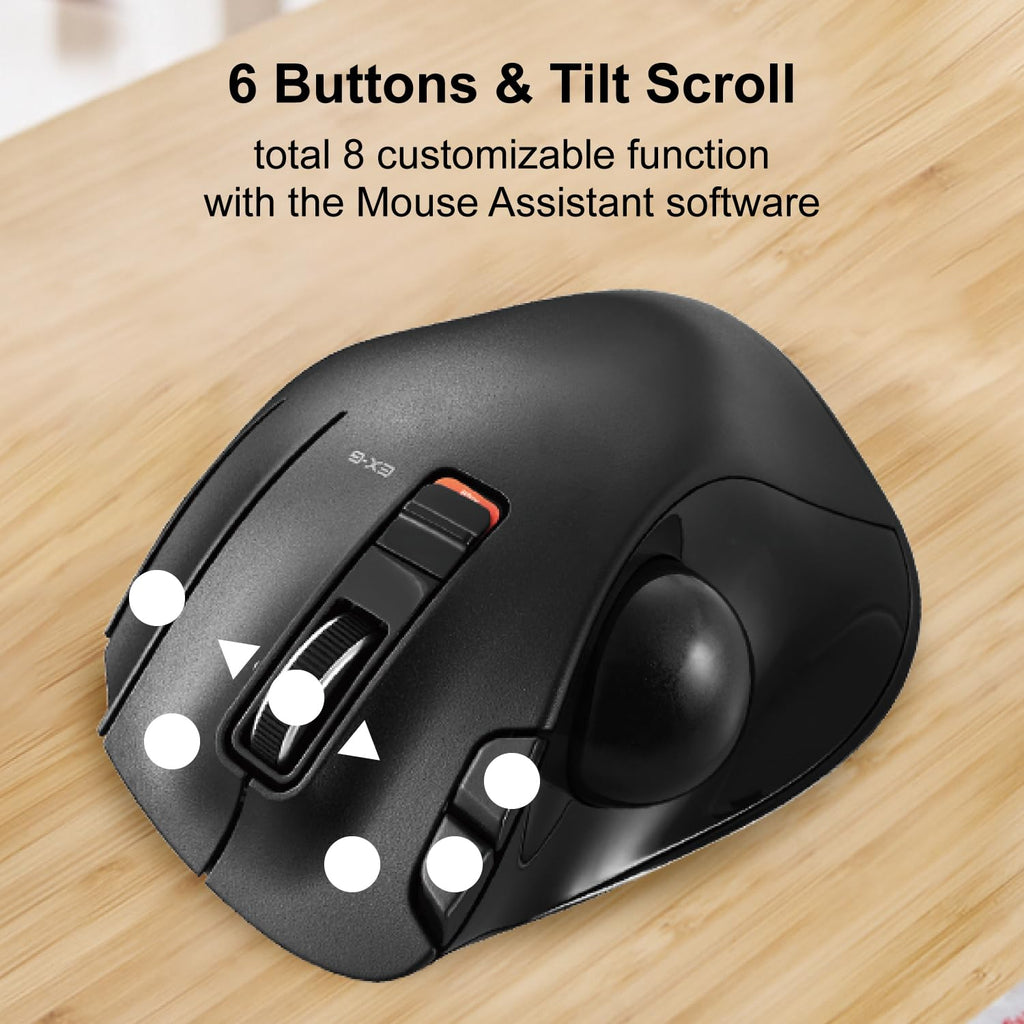 2.4GHz USB Wireless Ergonomic Trackball Mouse O97159