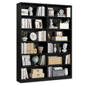 Black 6-Tier Double Wide Bookshelf T731345