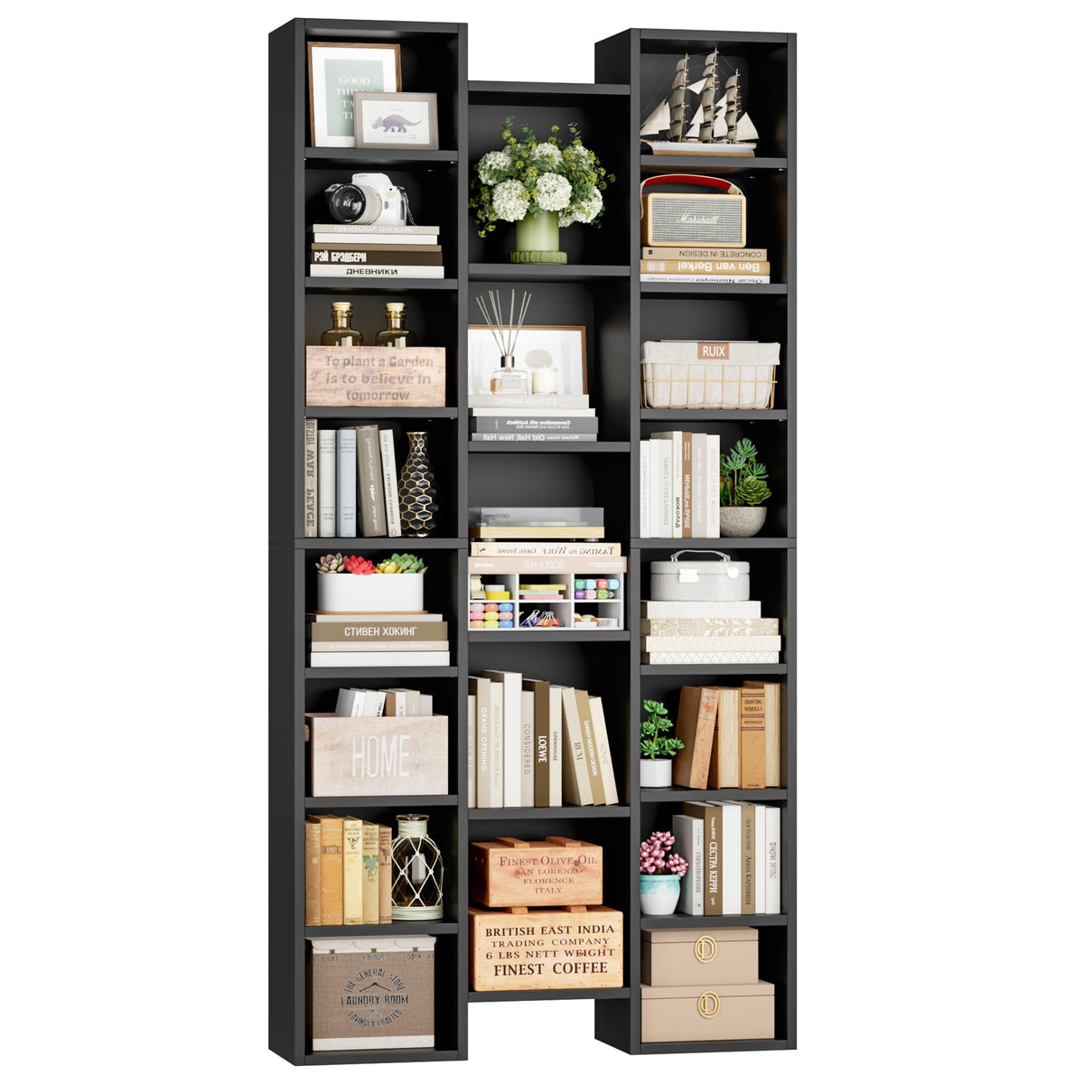 71'' H Black 21 Cube Bookshelf W787