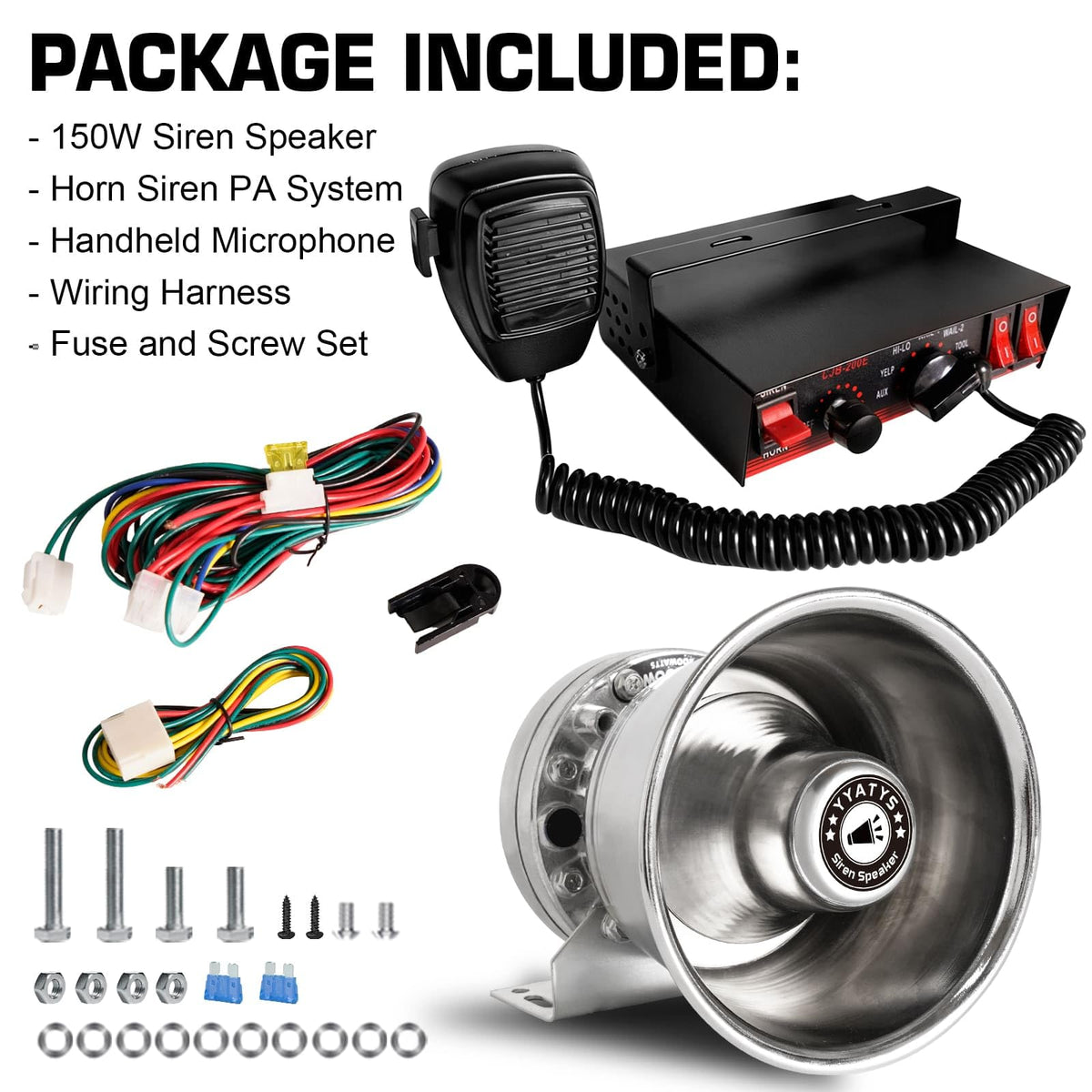 200W IP67 Waterproof Emergency Siren with Mic & Speaker K263