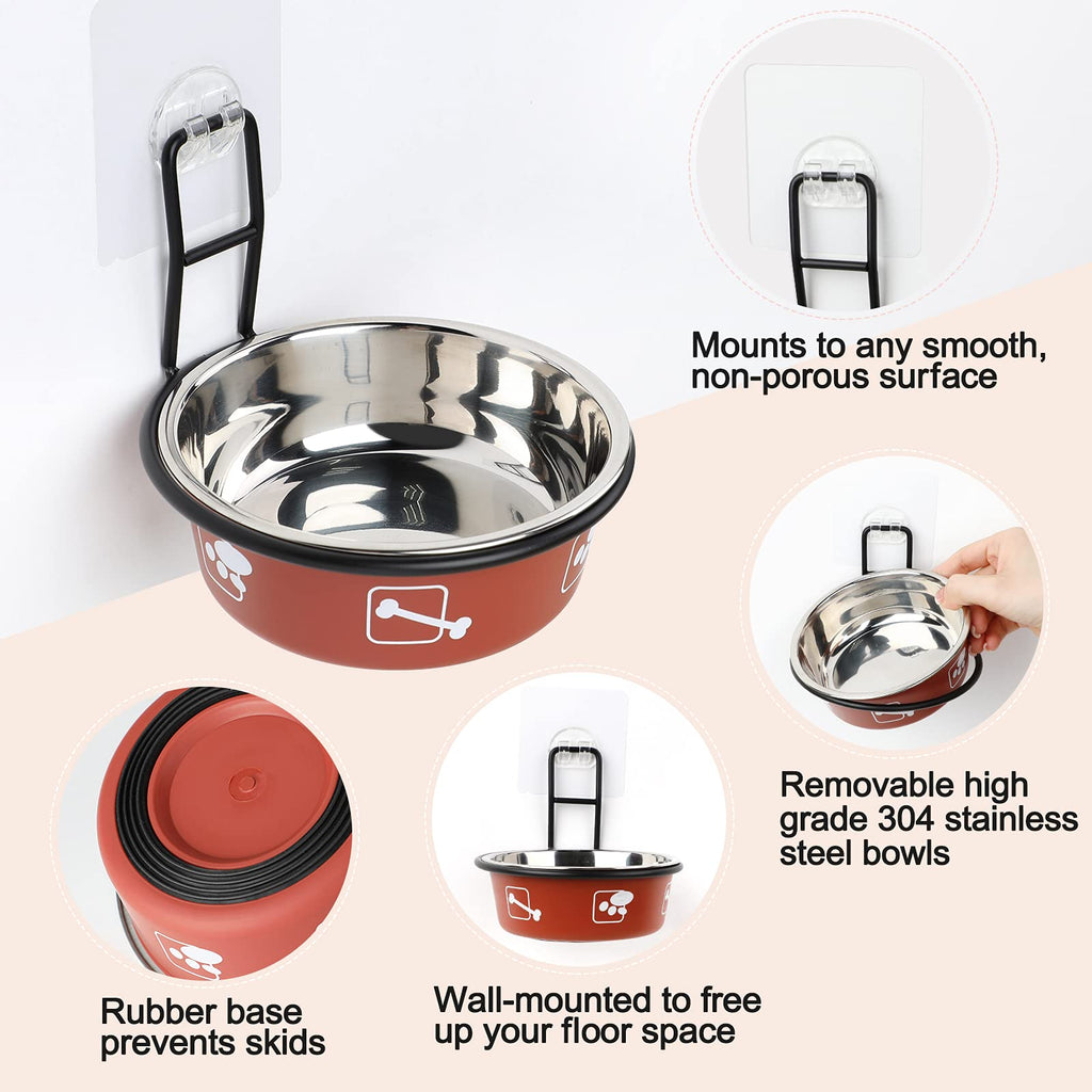 Elevated Stainless Steel Pet Bowls with Stand, 2 Packs F161276