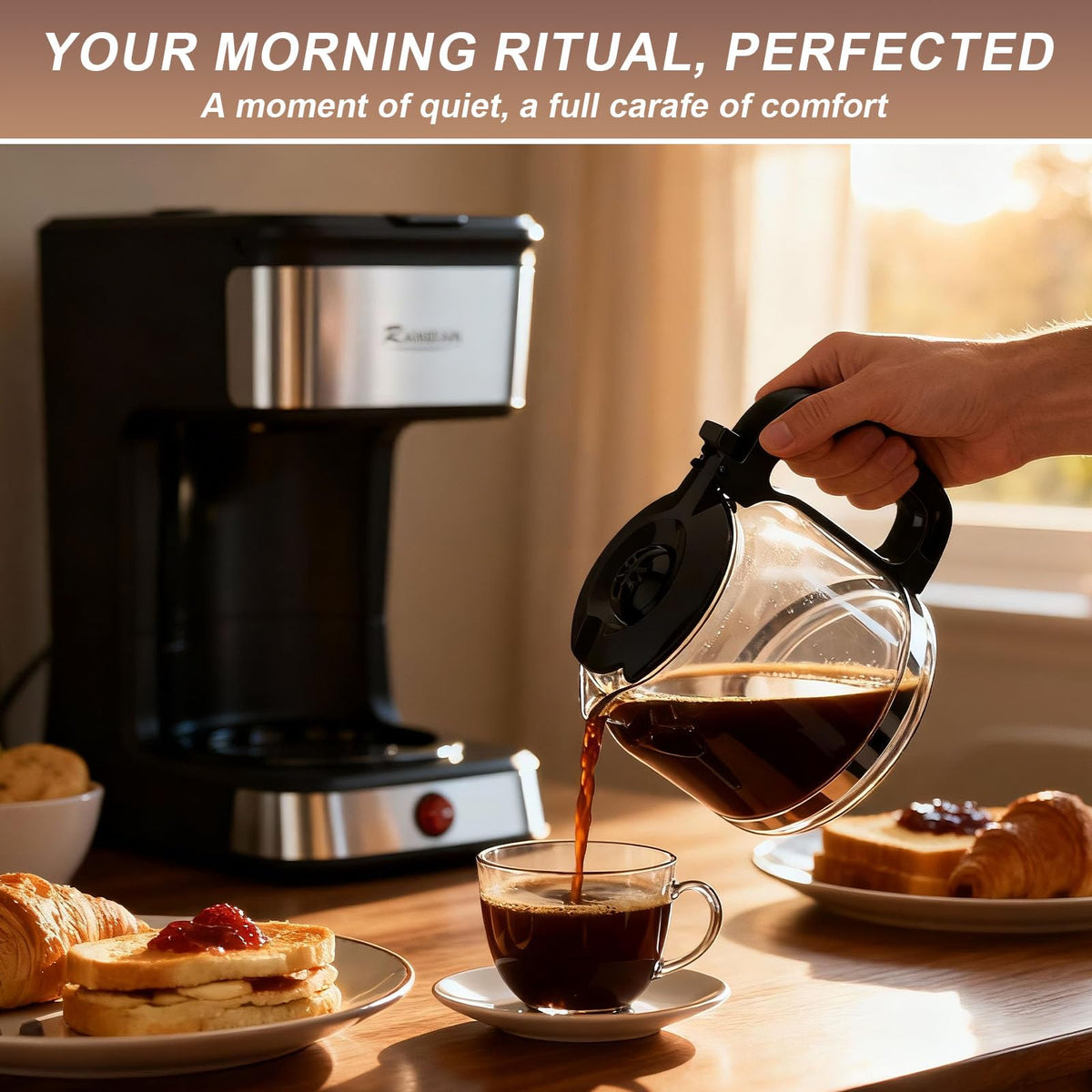 12-Cup Drip Coffee Maker with Glass Carafe Z754