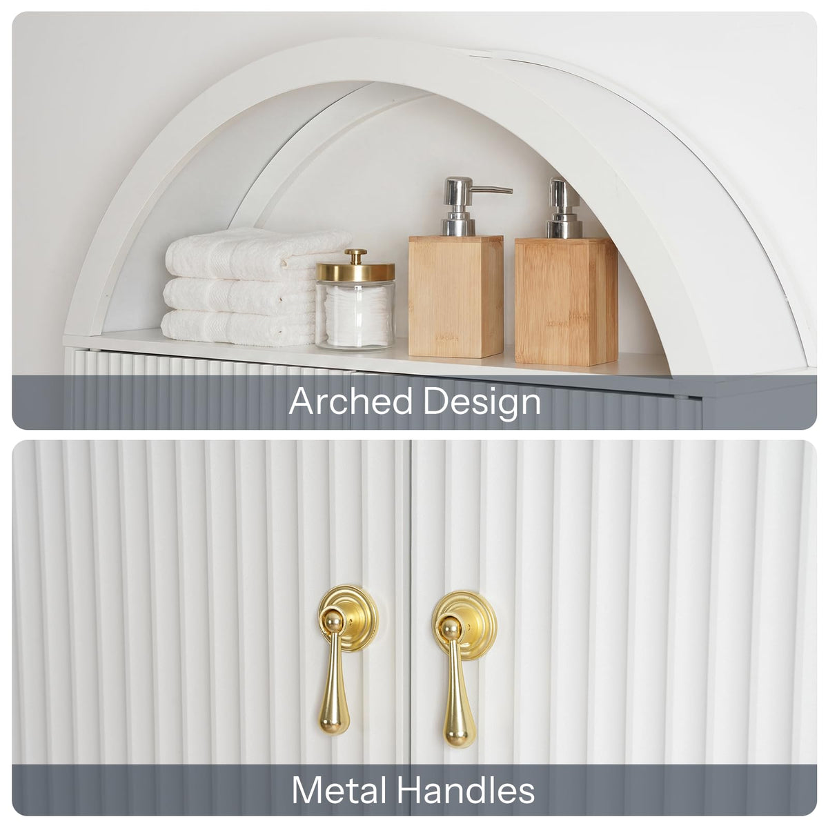 White Over the Toilet Storage Cabinet with Adjustable Shelf B383082
