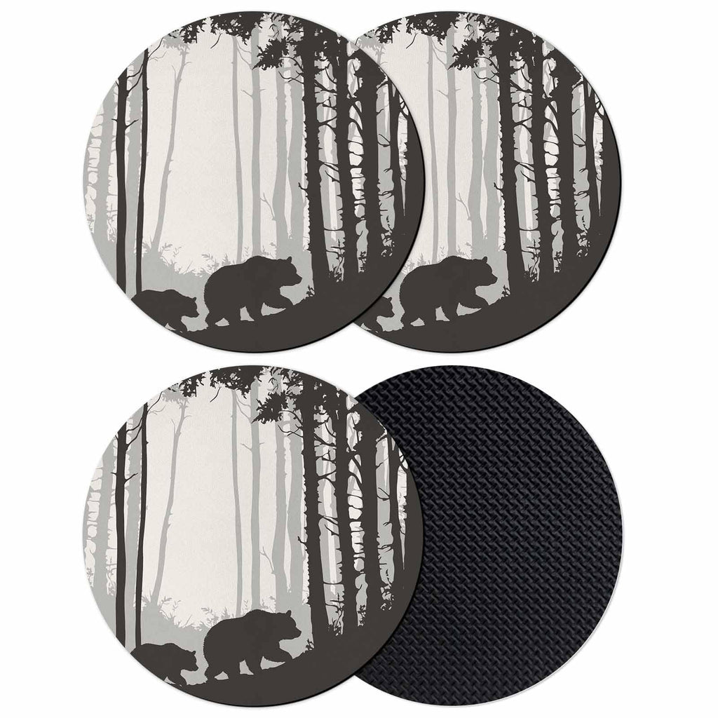 Black Grey Set of 4 Soft Absorbent Coasters R83484