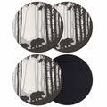 Black Grey Set of 4 Soft Absorbent Coasters R83484