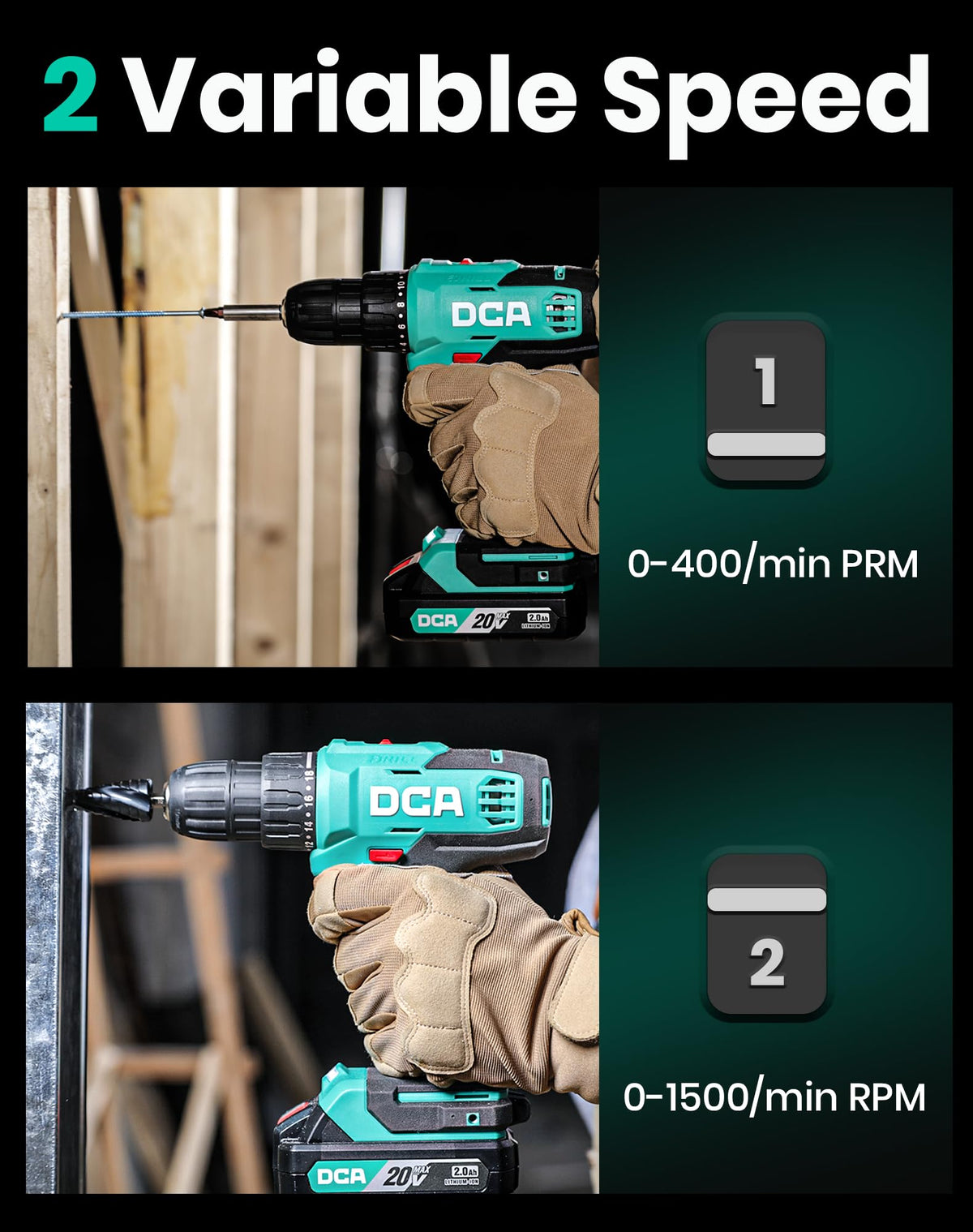 Cordless Drill Set 354 in-lbs Torque 3/8" Keyless Chuck 20V F6338