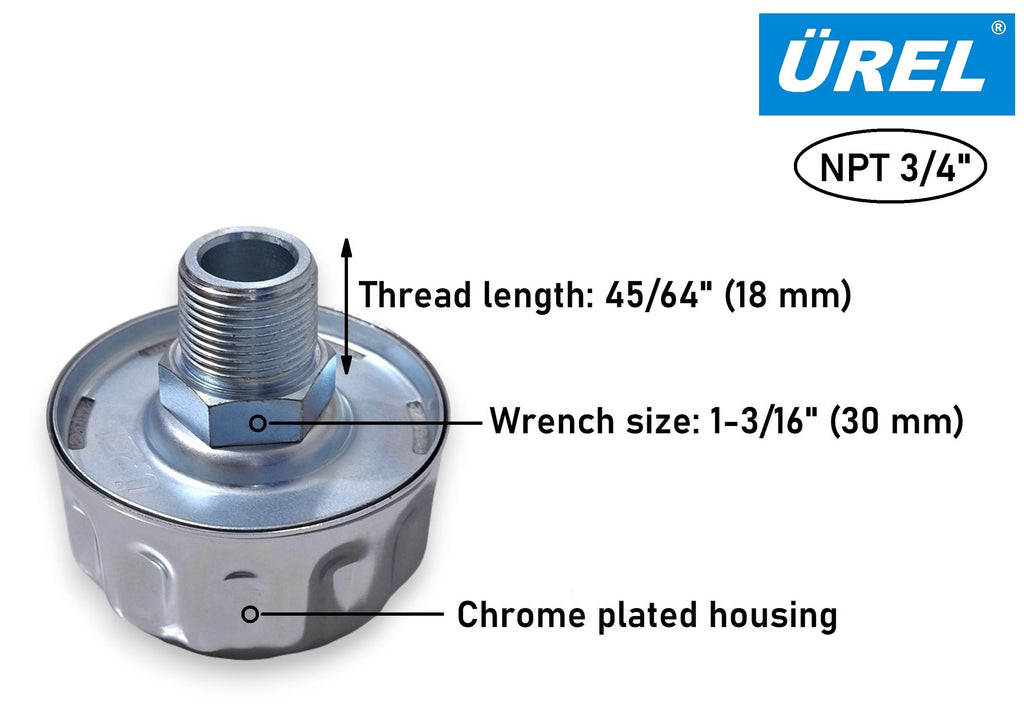 Hydraulic Tank Breather Cap NPT 3/4 in Threaded Chrome Plated T7751