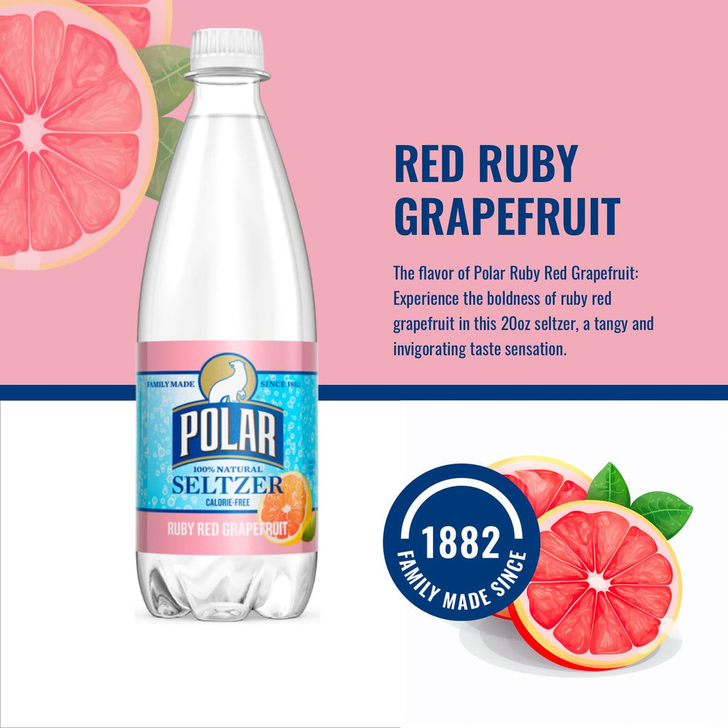 Ruby Red Grapefruit Sparkling Water, 20 fl oz, 12 Pack K64410