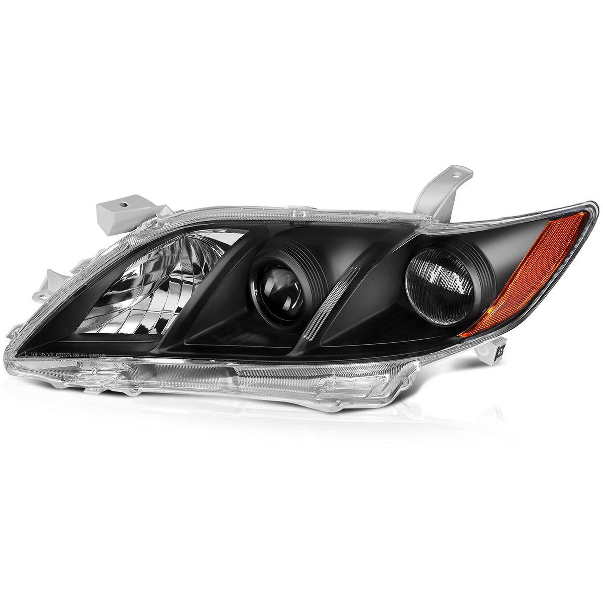 Black Housing Amber Reflector Clear Lens Headlight Assembly Pair Y83952