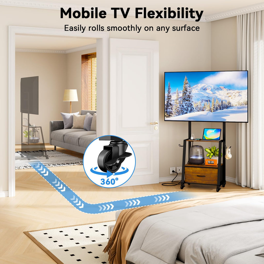 Rolling TV Stand on Wheels for 32-55 Inch TVs E228