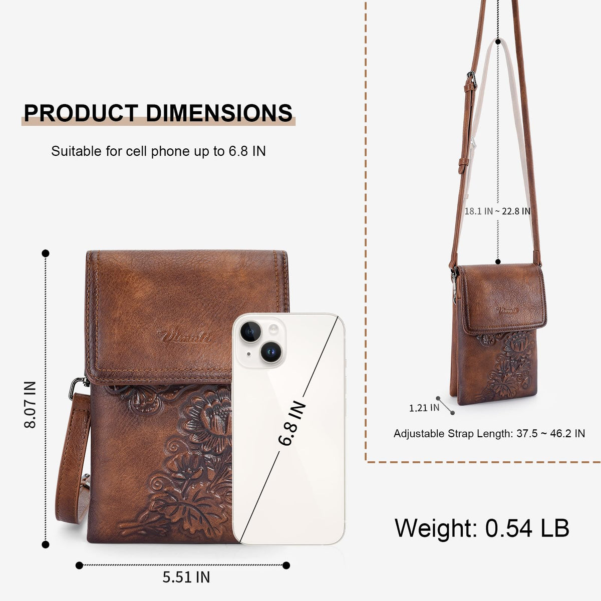 Small Embossed Flower Crossbody Bag A53461