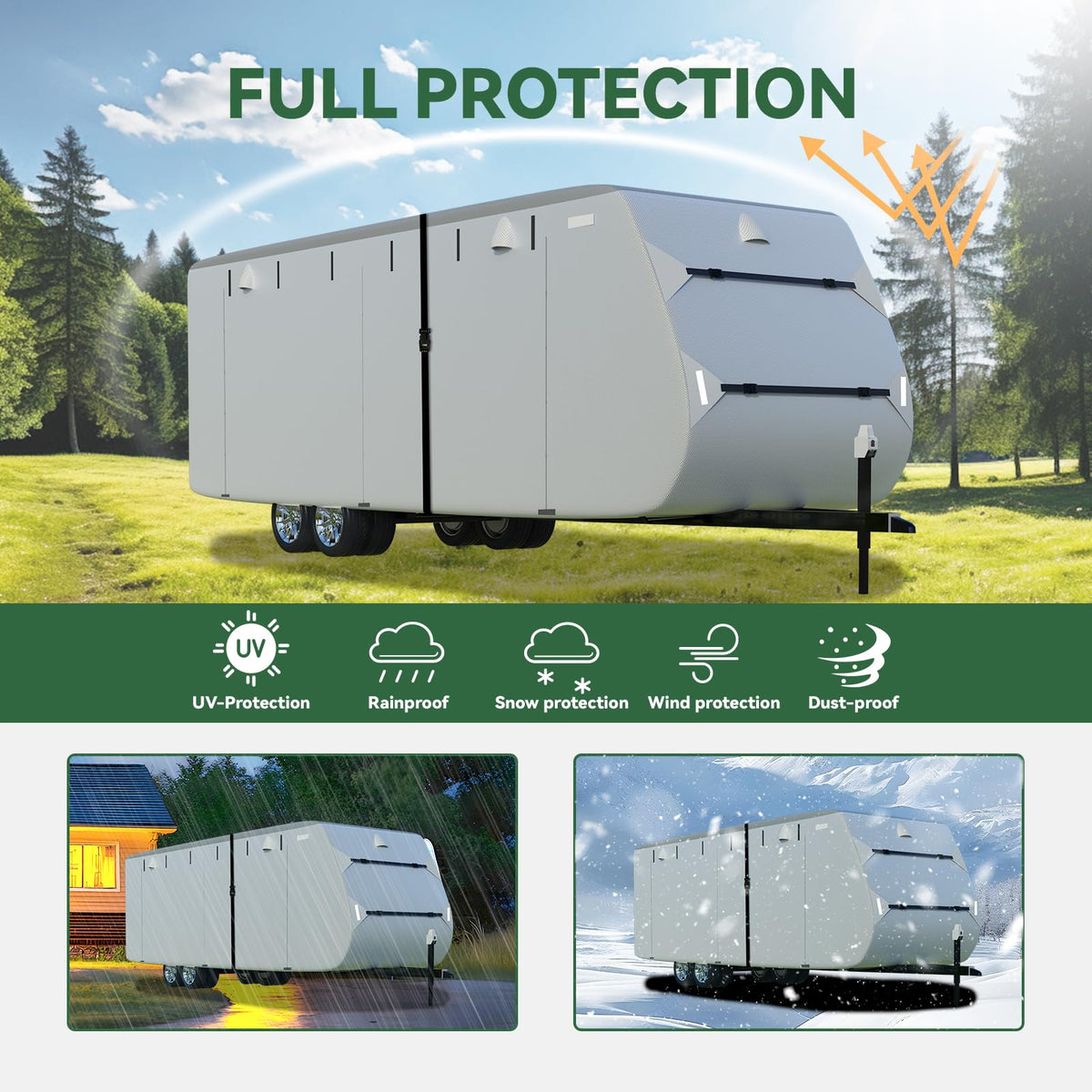 Grey 27'-30' RV Travel Trailer Cover K346
