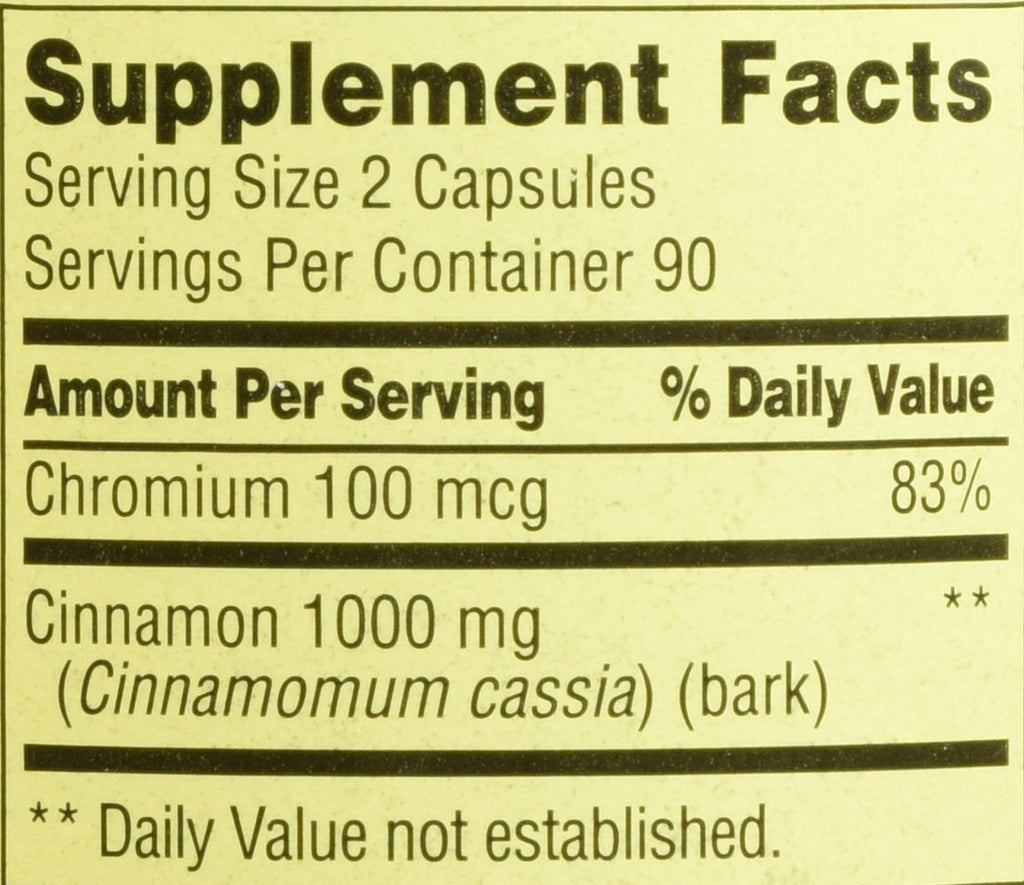 Cinnamon 500mg Plus Chromium 2 Bottles of 180 Capsules R568969