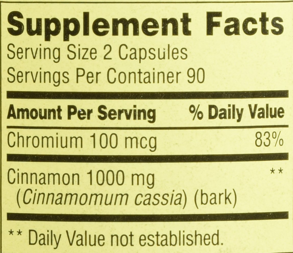 Cinnamon 500mg Plus Chromium 2 Bottles of 180 Capsules R568969