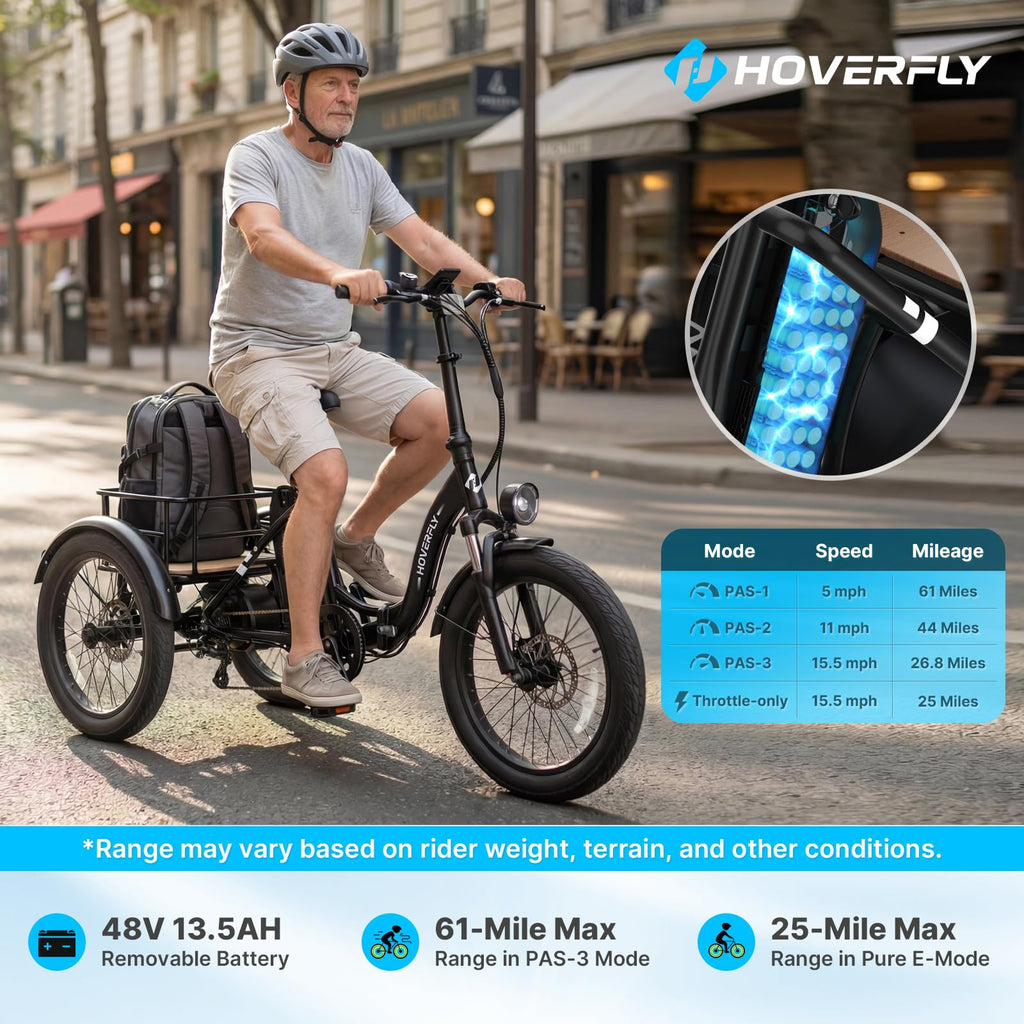 Electric Tricycle for Adults 750W Peak Motor 20"x3" Fat Tire I191074