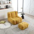 Velvet Fluffy Bean Bag Chair with Ottoman N3484
