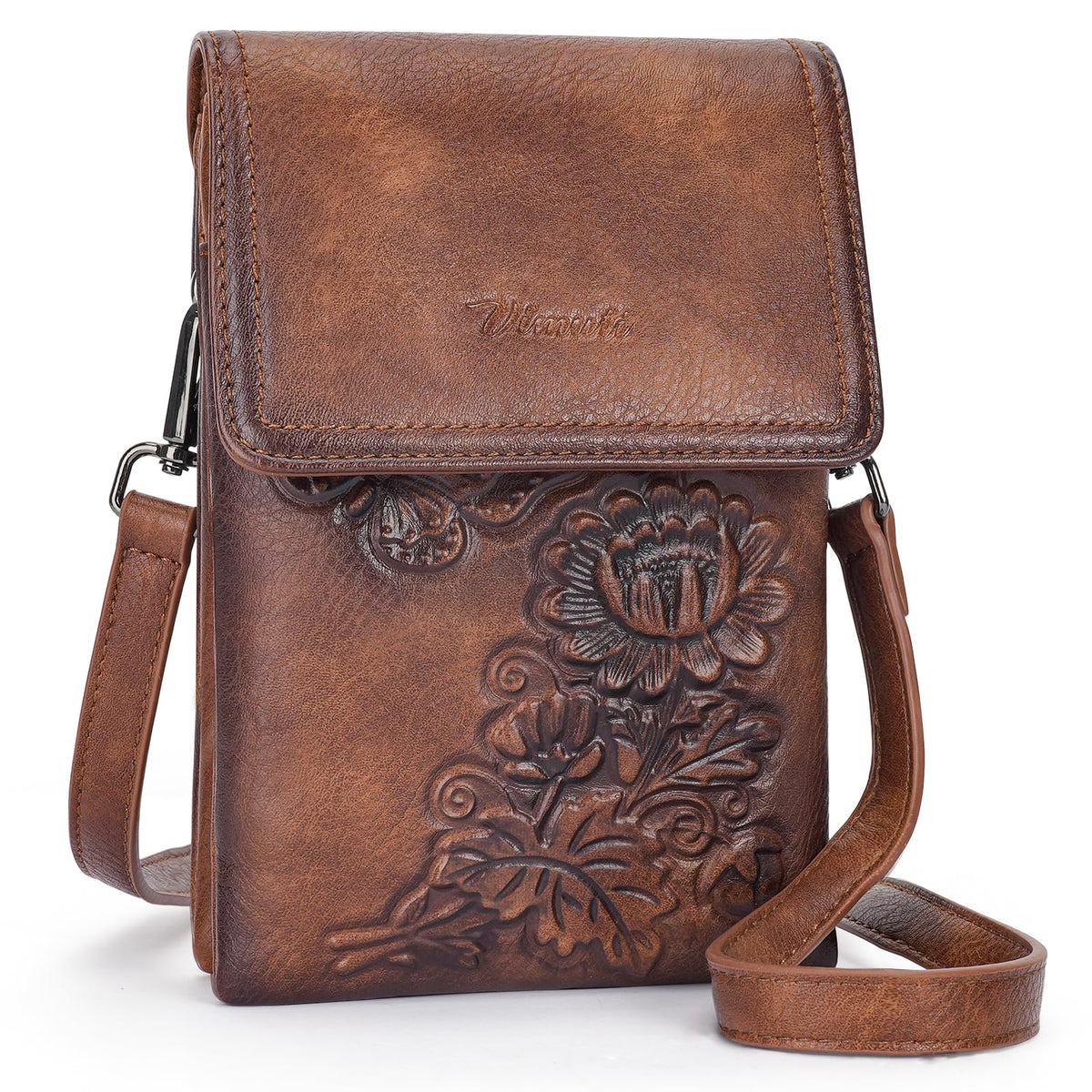 Small Embossed Flower Crossbody Bag A53461