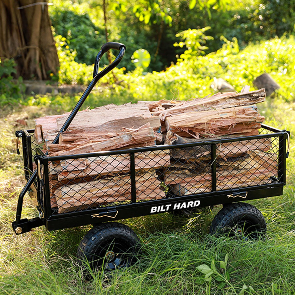 10" Flat Free Tires Steel Garden Cart with Rotating Handle J836