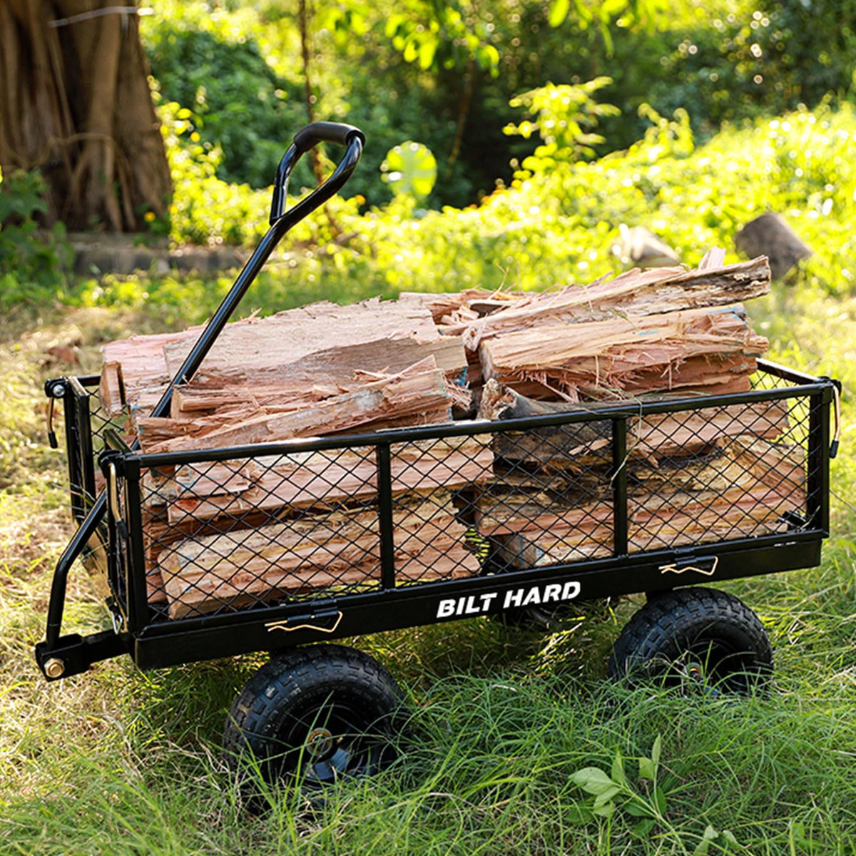 10" Flat Free Tires Steel Garden Cart with Rotating Handle J836