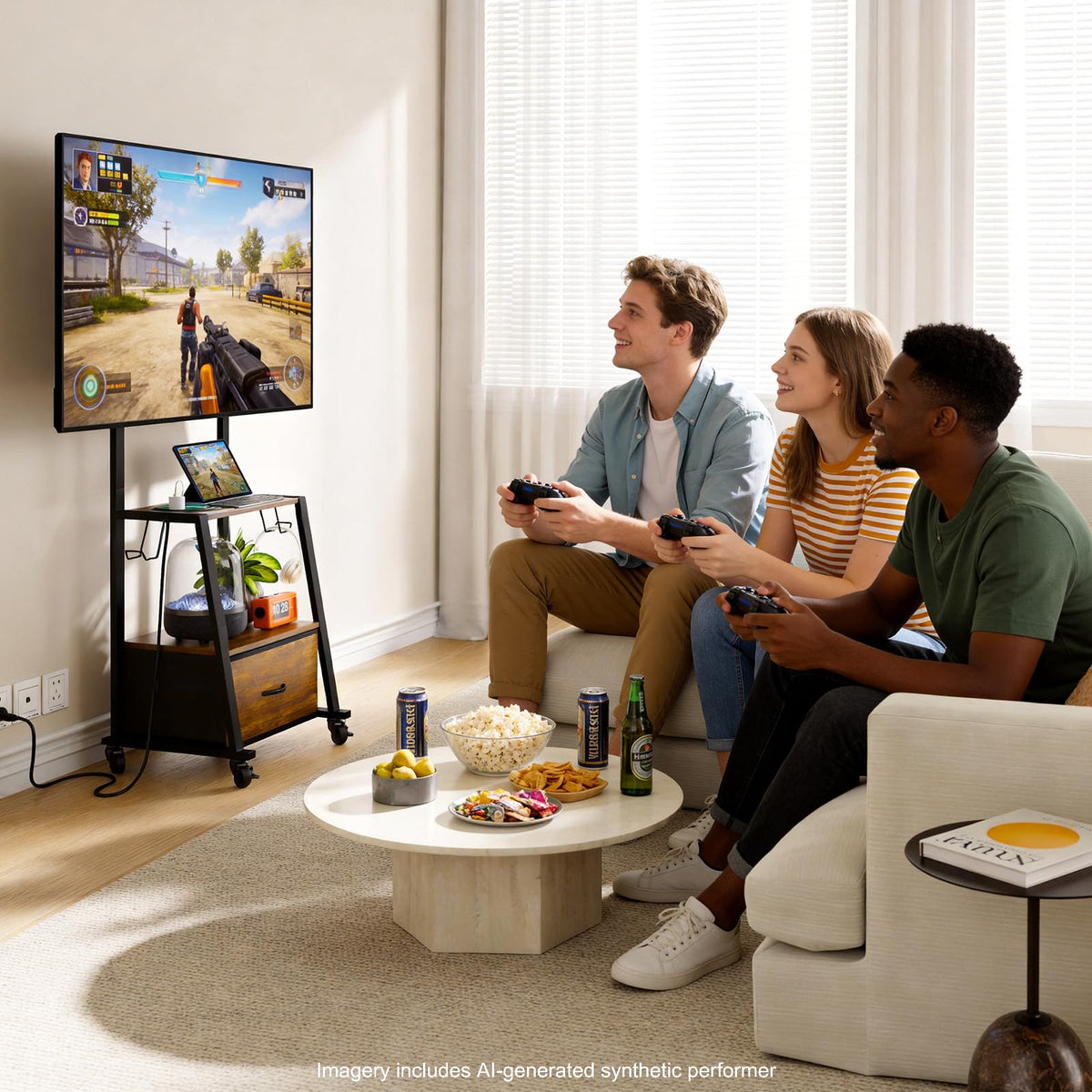 Rolling TV Stand on Wheels for 32-55 Inch TVs E228