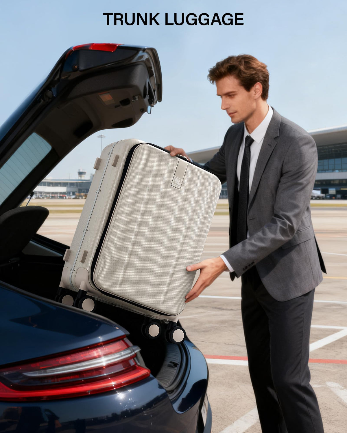 20 Inch Carry On Luggage with Wheels PC Hard Shell Suitcase E55684