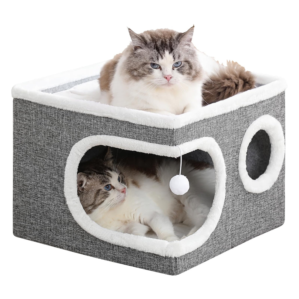Large Covered Cat Bed Cave, Grey, 16in M24186