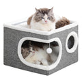 Large Covered Cat Bed Cave, Grey, 16in M24186