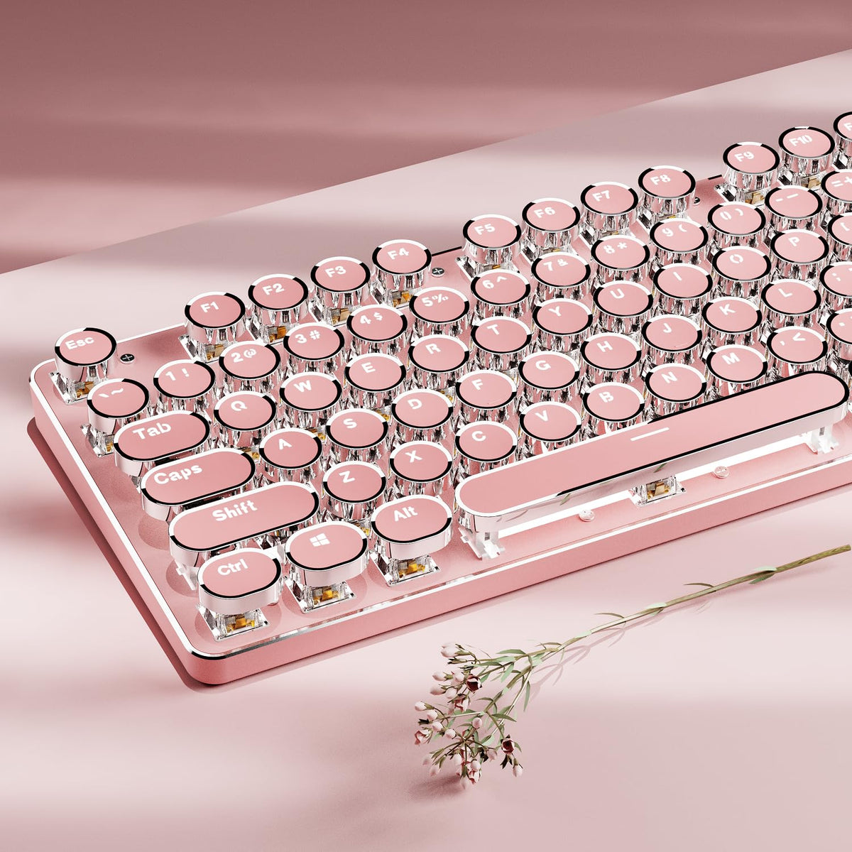 Pink Wireless Mechanical Keyboard H4670