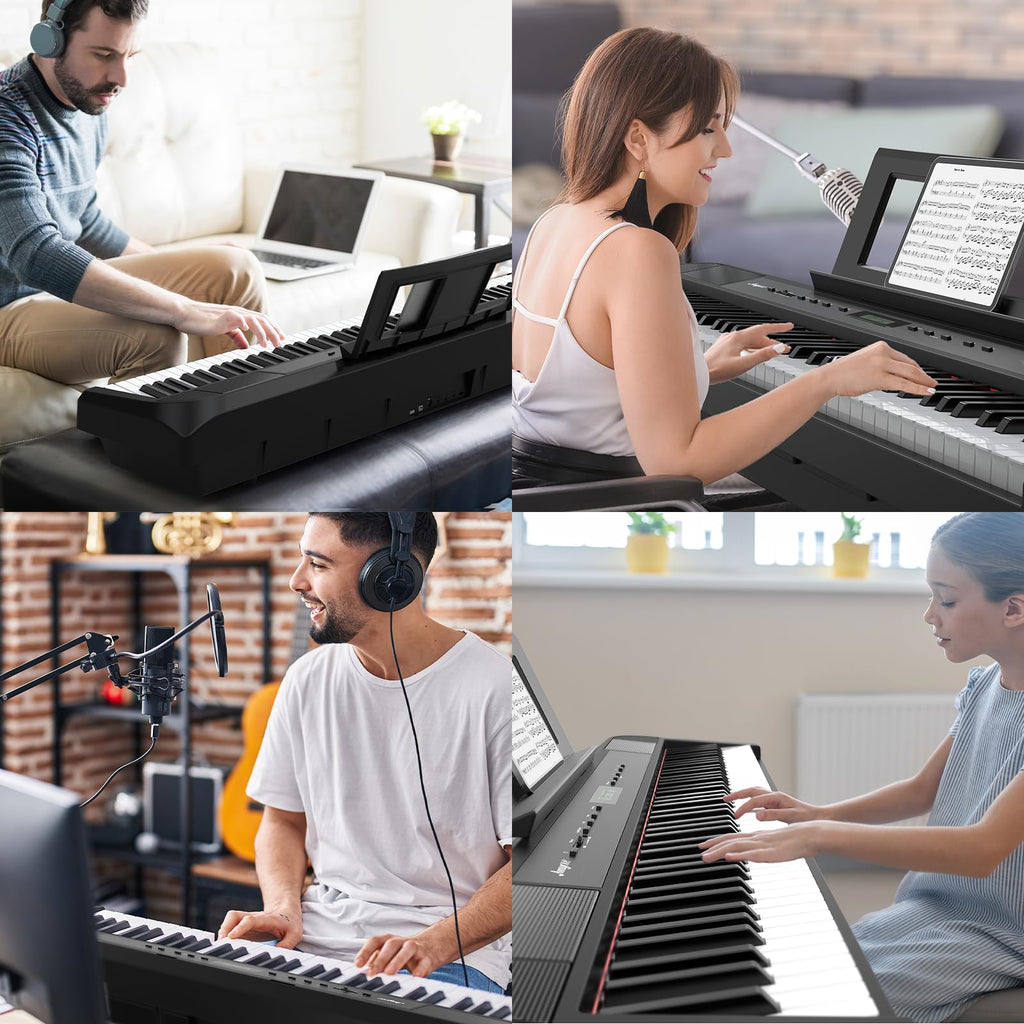 88 Keys Weighted Hammer Portable Electric Keyboard Piano with Stand E65712