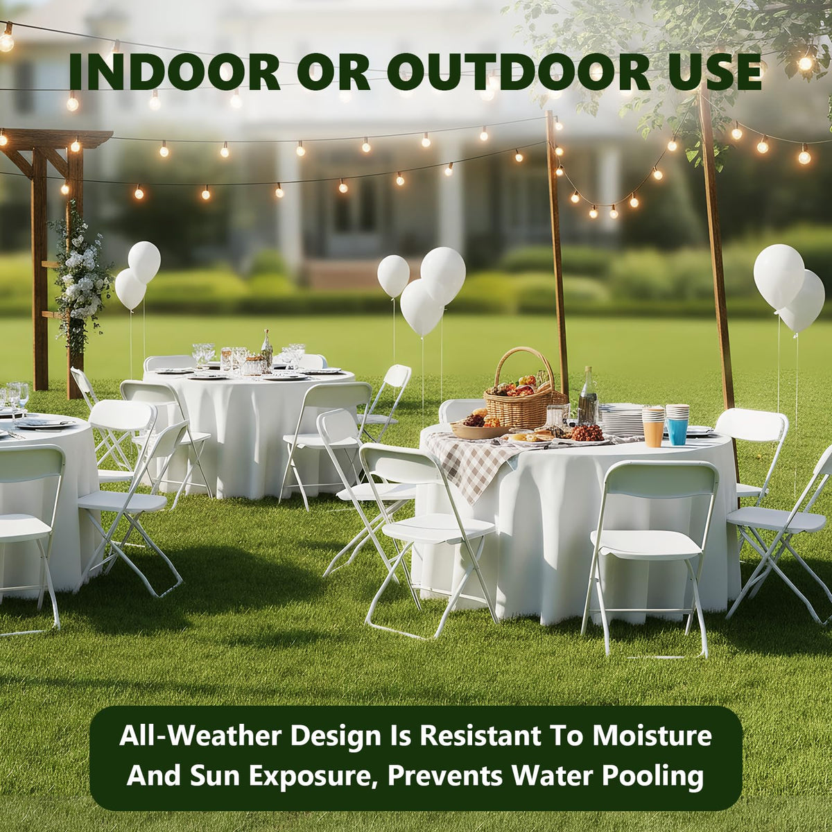White 10 Pack Heavy Duty Folding Chairs I661284