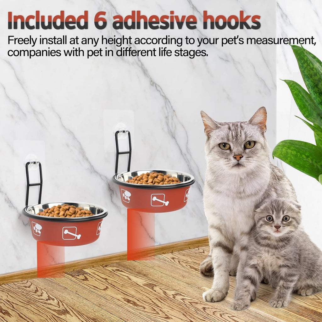 Elevated Stainless Steel Pet Bowls with Stand, 2 Packs F161276